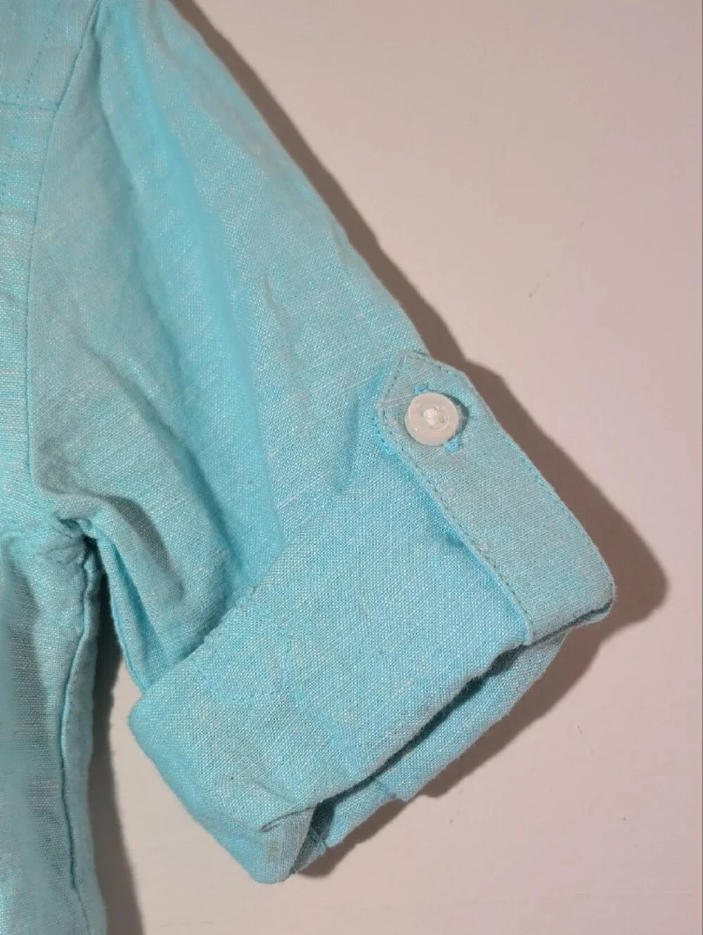 Janie and Jack Teal-Blue Short Sleeve Button-Up Shirt